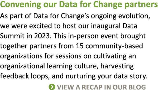 Convening our Data for Change partners As part of Data for Change’s ongoing evolution, we were excited to host our in...