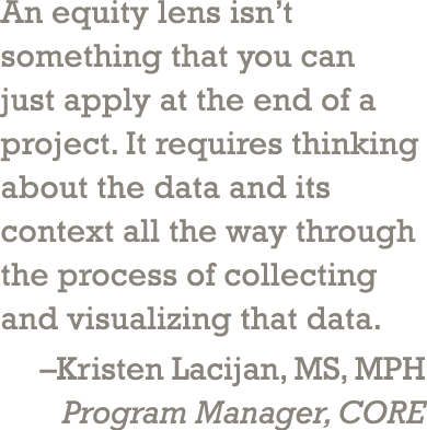 An equity lens isn’t something that you can just apply at the end of a project. It requires thinking about the data a...